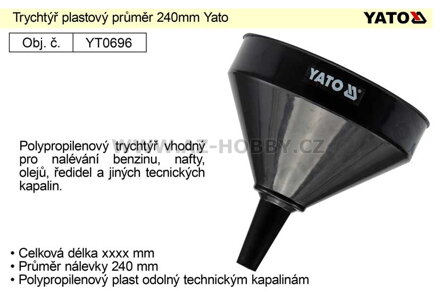 Trychtýř plastový průměr 240mm Yato