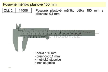 Posuvné měřítko plastové 150mm