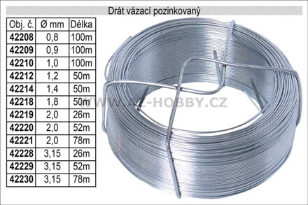 Drát napínací pozinkovaný 2,0mm délka 78m