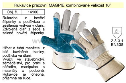 Pracovní rukavice kombinované Magpie vel. 10"