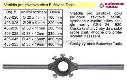 Vratidlo pro závitová očka 30x11 mm Bučovice Tools