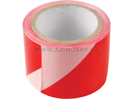 páska výstražná červeno-bílá, 80mm x 200m, PE,