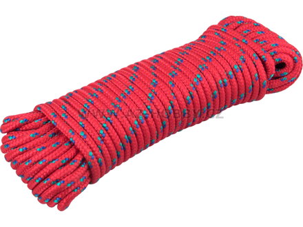 Provaz - šňůra pletená polypropylenová, 6mm x 20m, lano