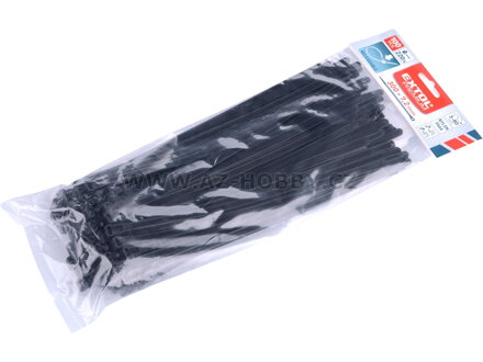 EXTOL PREMIUM pásky stahovací černé, rozpojitelné, 300x7,2mm, 100ks 8856258