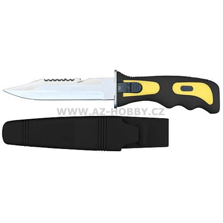 Nůž rybářský nerez/plast 25cm + pouzdro  FK002