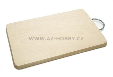 Prkénko dřevo 34x22,5x1,5cm, kovová ručka  WOOD