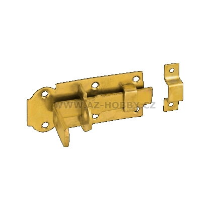 Zástrč petlice 100x45mm s protikusem zamykací Zn žlutá