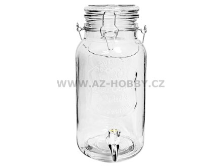 Zásobník láhev sklo 3500ml s kohoutkem  GLASS