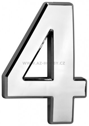 Číslo domovní samolepící ABS 70x100mm stříbrné #4