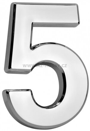 Číslo domovní samolepící ABS 70x100mm stříbrné #5