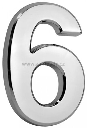 Číslo domovní samolepící ABS 70x100mm stříbrné #6