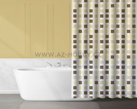 Závěs koupelnový 180x180cm dekor, EVA dekor běžová