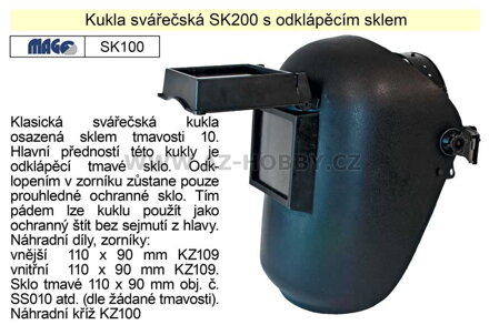 Kukla svářečská SK200 s odklápěcím sklem