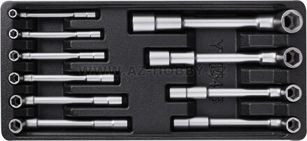 Vložka do zásuvky - klíče nástrčné 7-19mm, 10ks CrV