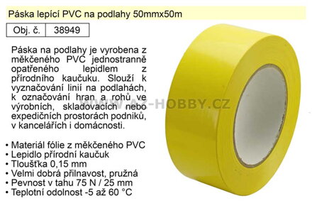 Páska lepící PVC na podlahy 50mmx50m
