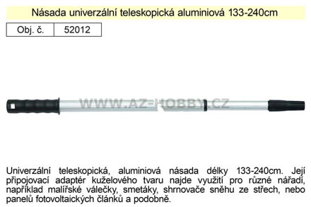 Násada teleskopická univerzální aluminium, 130-240 cm