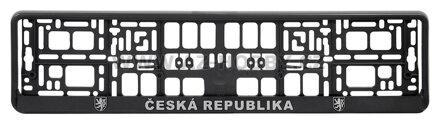 Černá podložka pod SPZ s 3D chromovaným nápisem Česká Republika