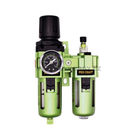 PROCRAFT FU08 Regulátor tlaku vzduchu s odlučovačem a přimazáváním, 1/2", redukční ventil
