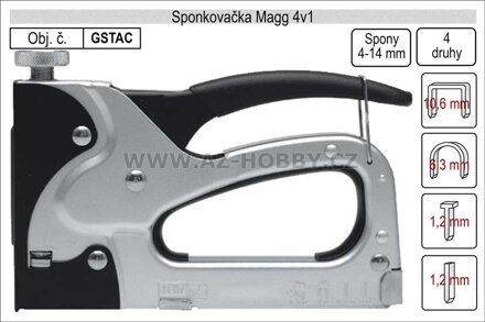 Sponkovačka Magg Profi pro spony i hřebíky 4 - 14 mm