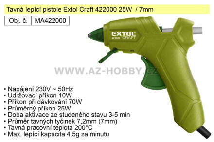 Tavná lepící pistole Extol Craft 422000 25W  / 7mm