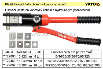 Kleště lisovací na koncovky kabelů 16-240mm2