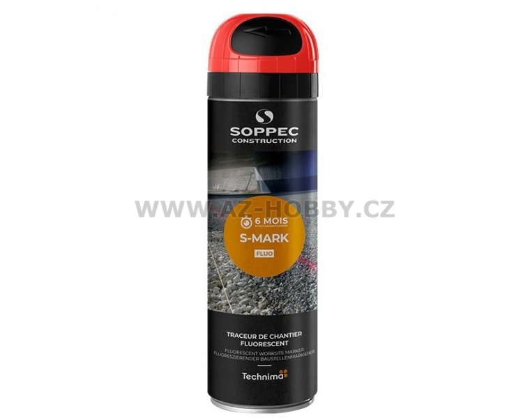 SOPPEC sprej fluorescenční S-MARK 6M červený 500ml