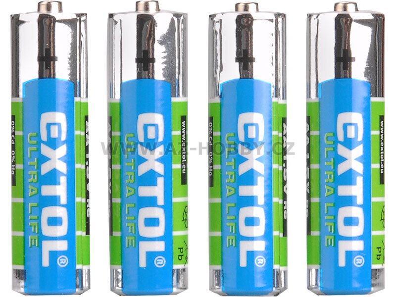EXTOL ENERGY Tužkové baterie AA 1,5V (LR6) ZnCl balení 4ks