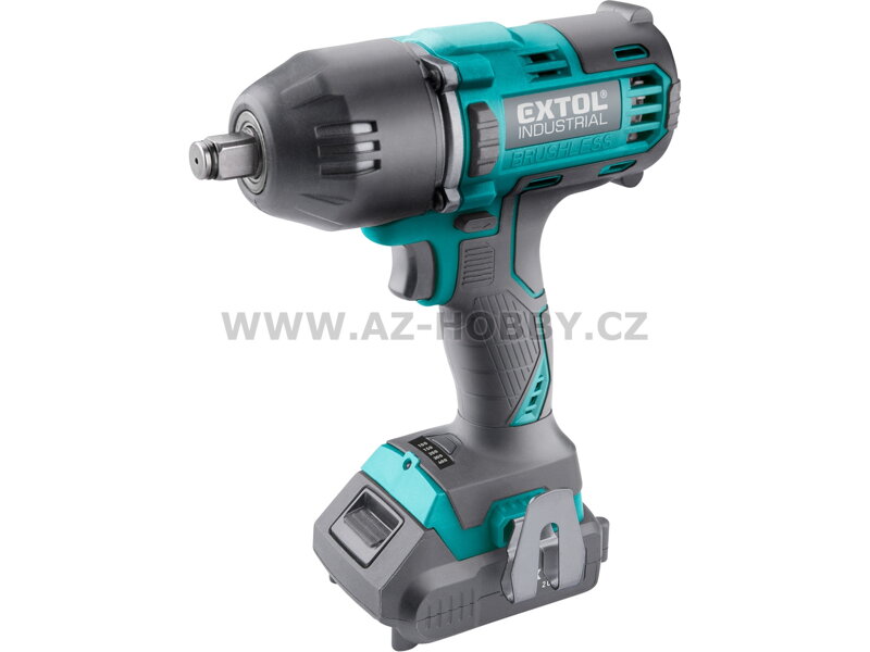 EXTOL INDUSTRIAL utahovák rázový 1/2" aku SHARE20V, 20V Li-ion, 400Nm, 2000mAh 8791812