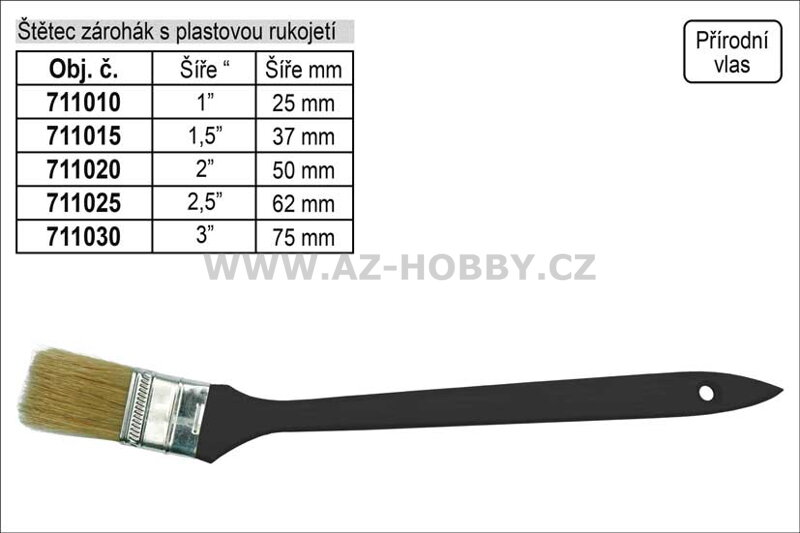 Štětec  zárohák s plastovou rukojetí šíře 1,5"