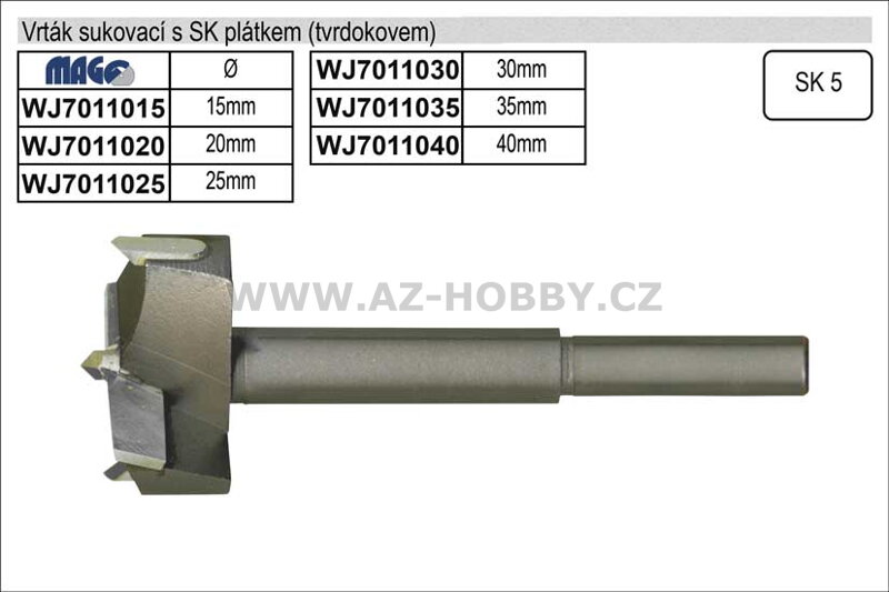 Vrták  sukovací  vidiový 20mm