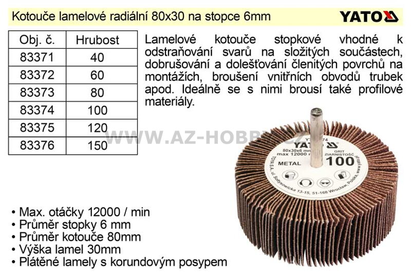 Kotouč lamelový radiální na stopce 80x30  P-40