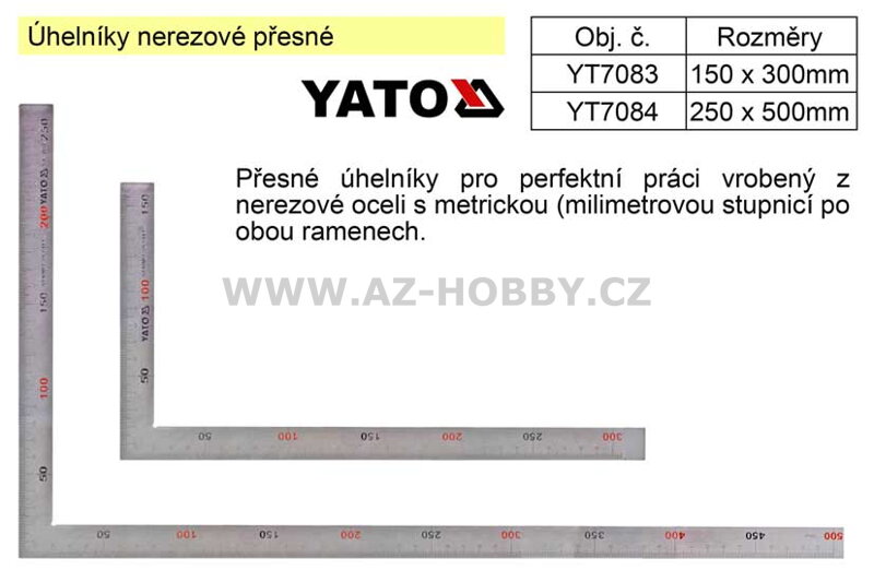 Úhelník nerezový přesný 150x300mm