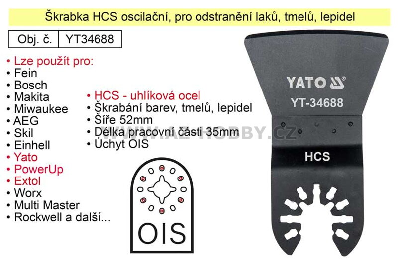 Škrabka HCS oscilační, pro odstranění laků, tmelů, lepidel