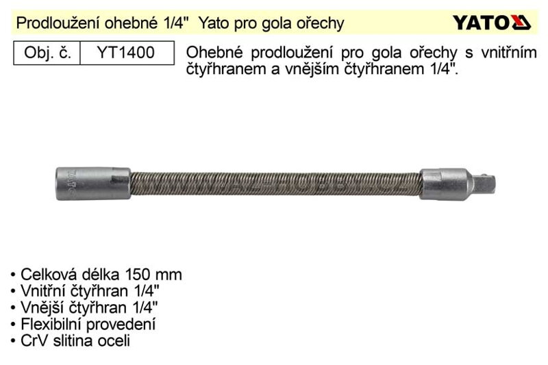 Prodloužení ohebné 1/4"  pro gola ořechy