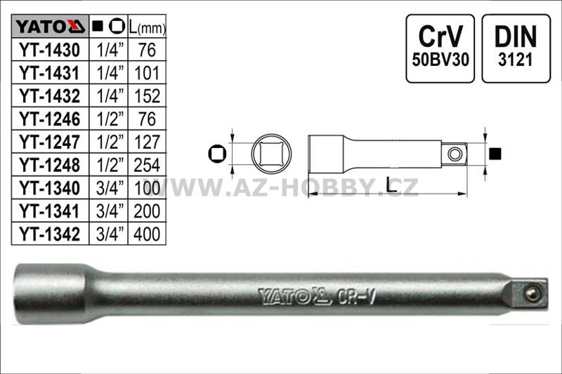 Prodloužení 1/2" délka  76mm