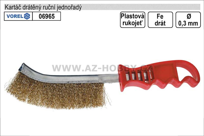 Kartáč drátěný ruční ocelový plastový 1 řadý