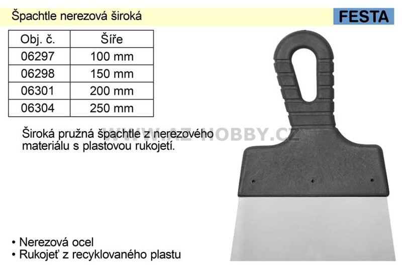 Špachtle nerezová 150mm