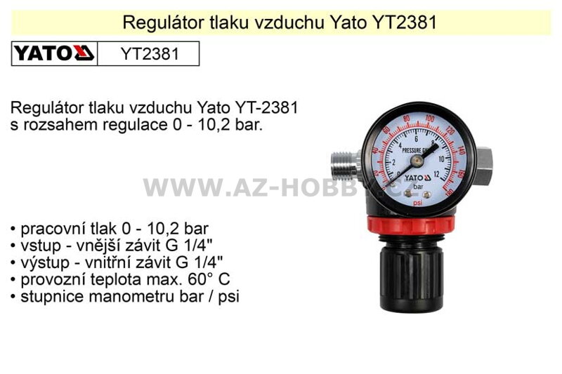 Regulátor tlaku vzduchu YT-2381