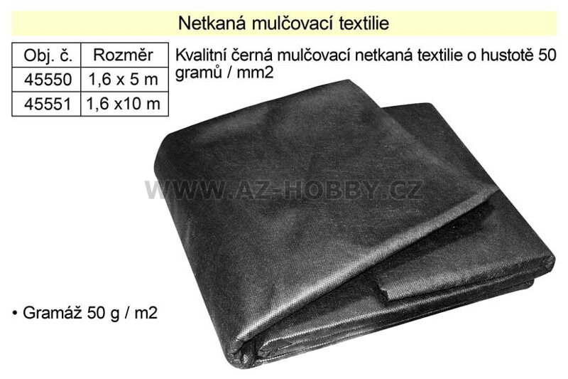 Netkaná textilie mulčovací 1,6x10m 50g/m2
