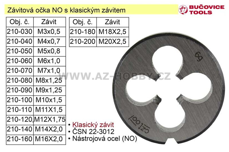 Závitové očko  M6x1,0 NO klasický závit