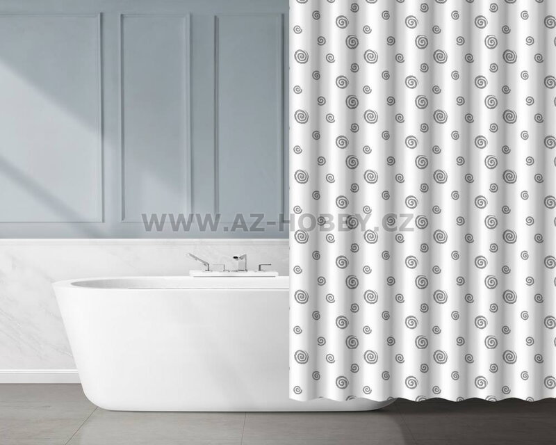 Závěs koupelnový 180x180cm dekor, PEVA dekor šedá