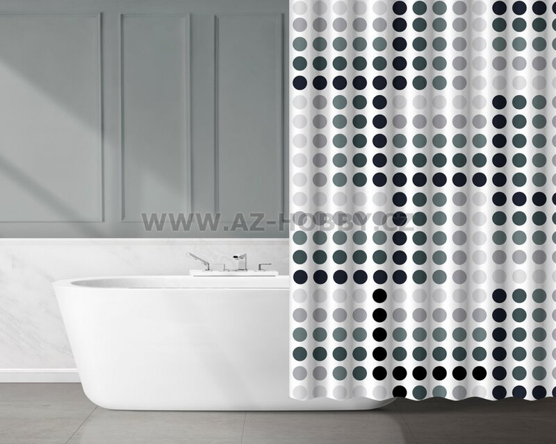Závěs koupelnový 180x180cm dekor, PES dekor tečky