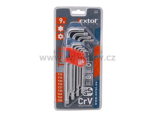 Klíče imbus Torx sada 10-50 9ks  EXTOL PREMIUM