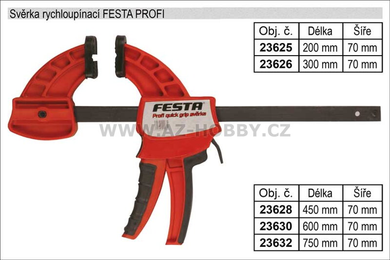 Svěrka rychloupínací FESTA PROFI 450mm