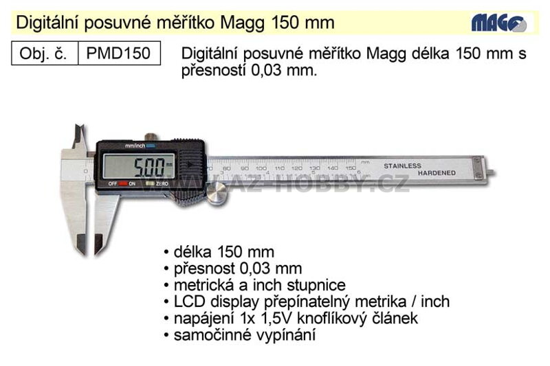 Posuvné měřítko digitální Magg 150mm