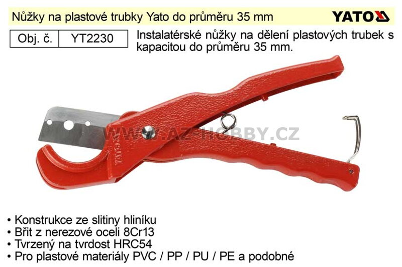Nůžky na plastové trubky Yato do 35 mm